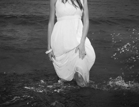 girl in sea with dress - Trash The Dress