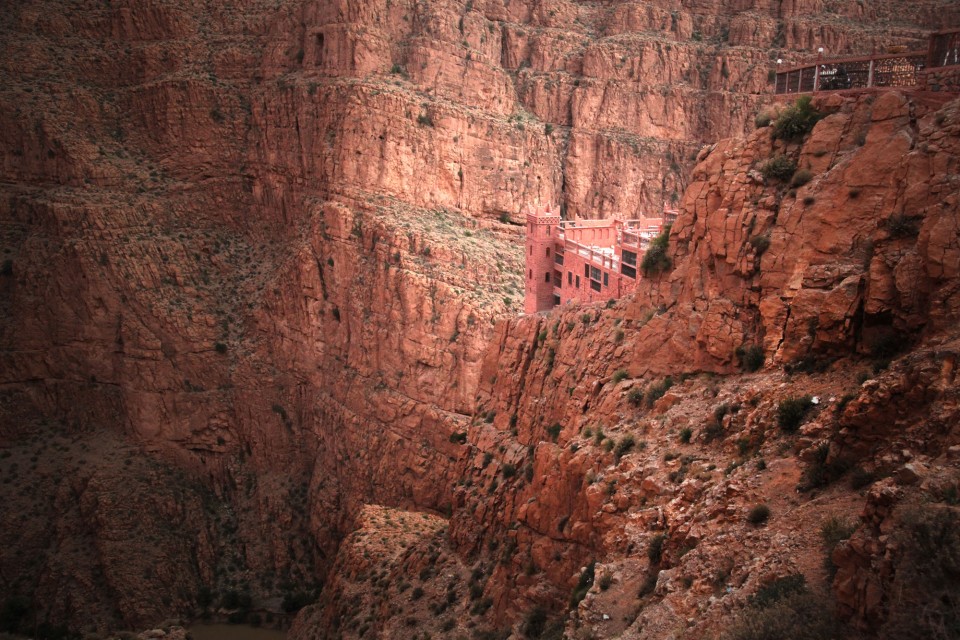 castle on rock face