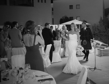 wedding couple enter breakfast - The Jumeirah Hotel