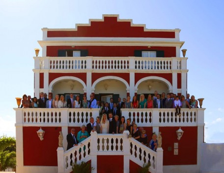 group photograph on balcony - Santa Margarita Church