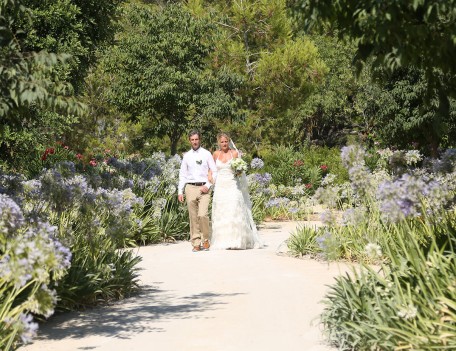 bride with father - Castell Son Claret