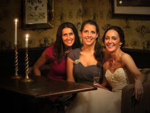 three girls at table