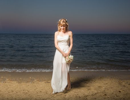 bride on beach - Pura Vida