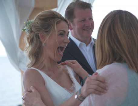 Bride laughing - Port Verd del Mar