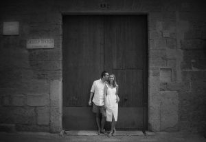 Couple by door