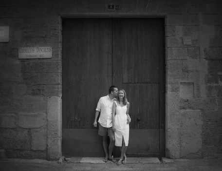 Couple by door - Palma Engagement Shoot