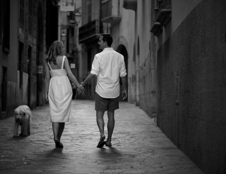 Couple in street - Palma Engagement Shoot