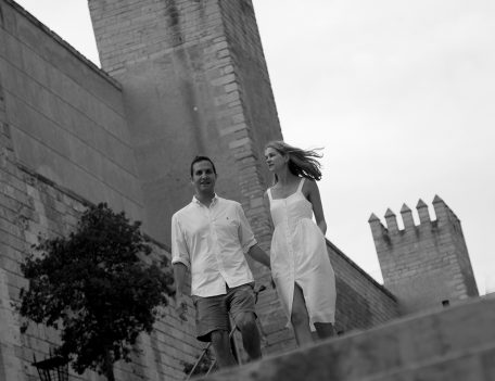 Couple by castle - Palma Engagement Shoot