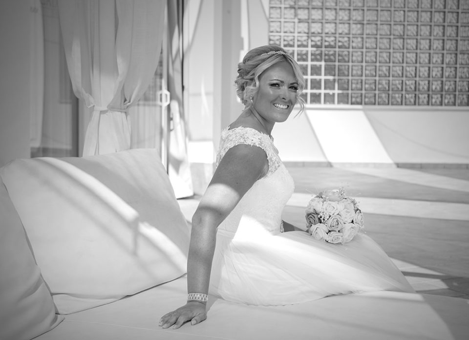 Bride on bed