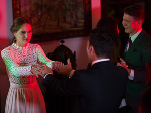 Bride and groom dancing