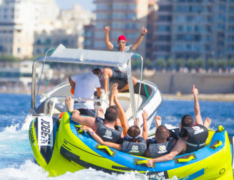 men on inflatable with speed boat - ITC Malta