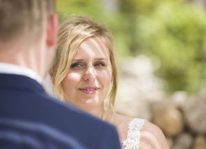 bride at ceremony