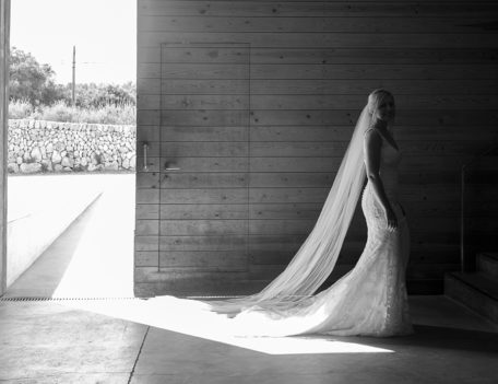 bride by doorway - Binifadet Basement