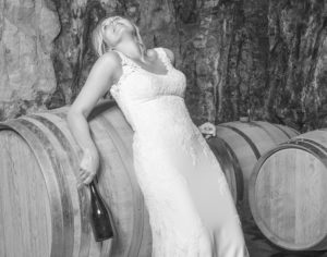 woman on distilling barrels