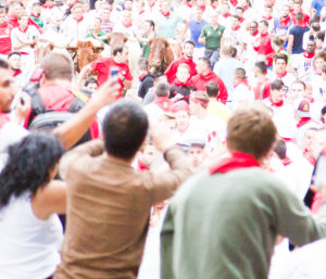 running bulls in street