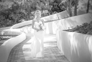 bride with flowers