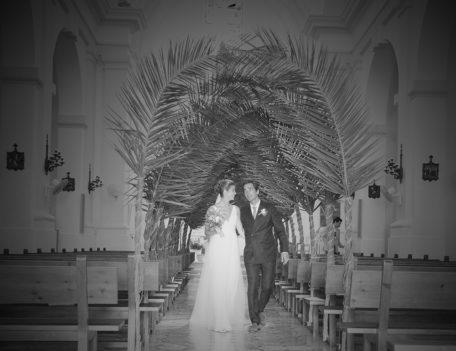 bride and groom walking down aisle - Hotel Sant Joan de Binissaida