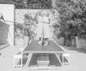 Bridesmaids on table