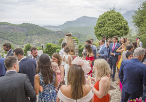 wedding party on terrace