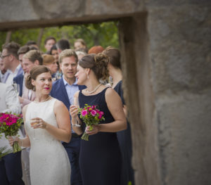 bride with bridesmais