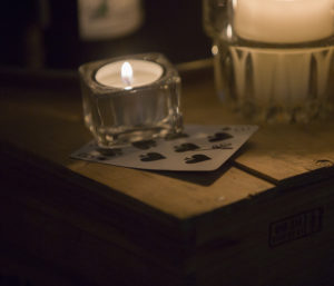 playing card with candle