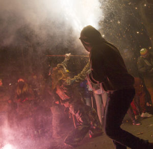 party revellers at Mallorca fiesta