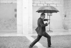 man with umbrella