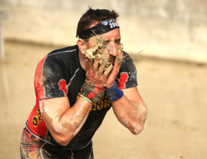 man with mud on his face