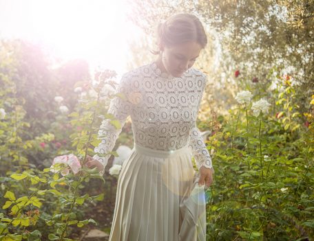 bride in rose garden - Wedding Portraits