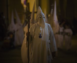 man in Holy Week CATHOLIC costume