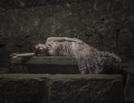 woman on stone table - Portrait Photography