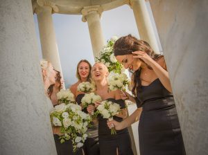 bride and bridesmaids at Son Marroig