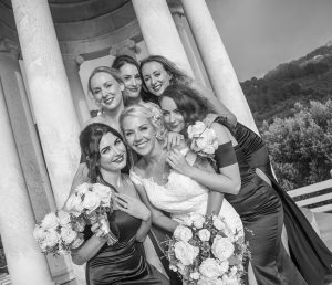 bride with bridesmaids group photograph
