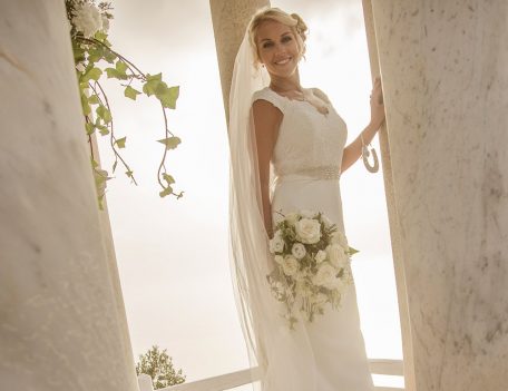 bride with her bouquet - The Bride at Son Marroig