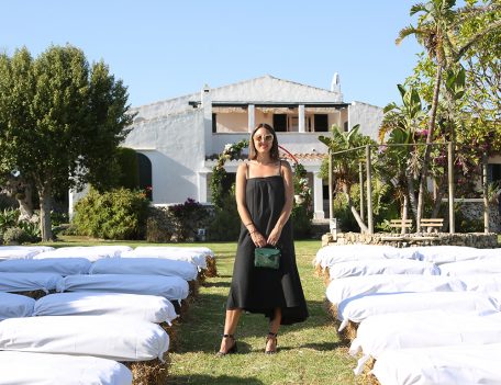 woman in black dress at wedding - Santa Barbara