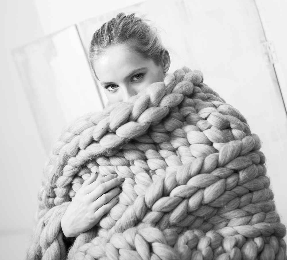 woman with large scarf
