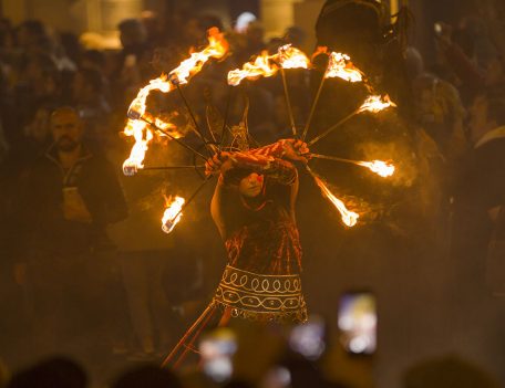 man with torches - Las Fallas