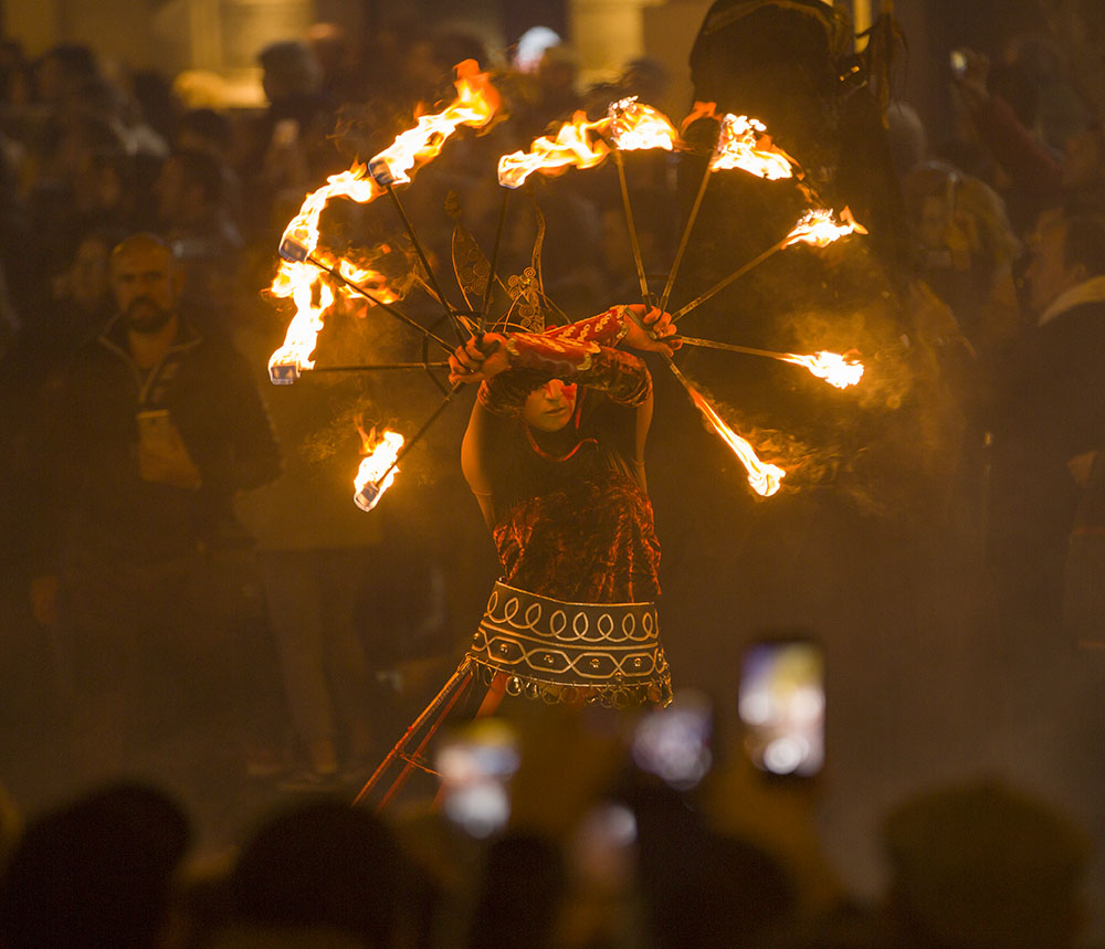 man with torches