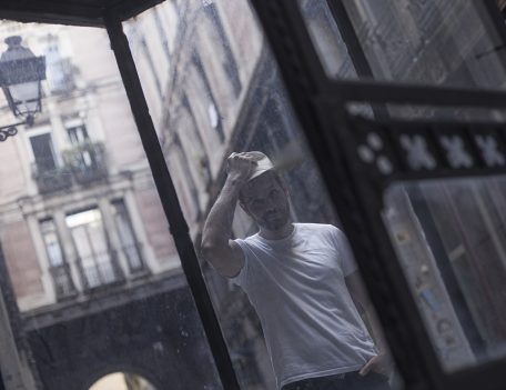 man in arcade - Gothic Quarter Shoot