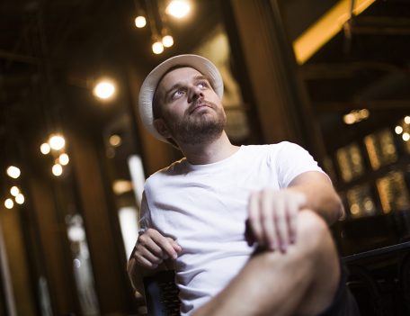 man sat in cafe - Gothic Quarter Shoot