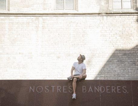 man sat on wall - Gothic Quarter Shoot