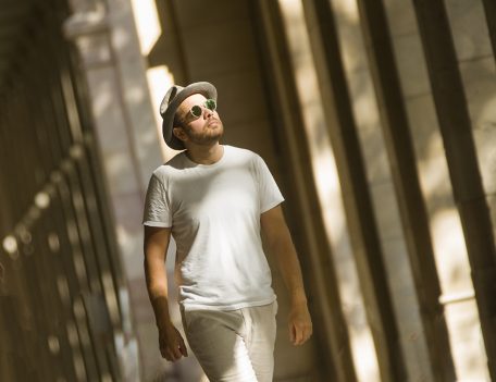 man in city street with sunglasses - Gothic Quarter Shoot