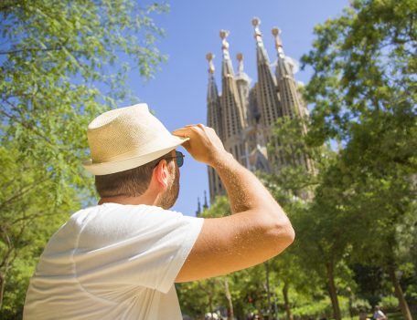 Man with Sagrada Familia - Gothic Quarter Shoot