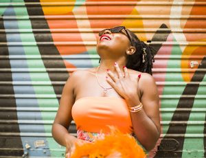 Woman with Roller Shutter