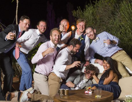 Drunk man surrounded by friends - Villa Son Temet