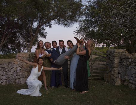 Wedding group photo in garden - Villa Son Temet
